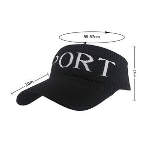 Factory Direct Hot Sale Summer Knitted Letter Sun Visor Hat Women's Casual Breathable Comfort Striped Outdoor Sports Cap - Product Image 6