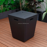 Table de foyer au gaz propane pour jardin et terrasse, foyer extérieur avec pare-vent en verre
