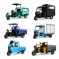 Tricycle électrique à 3 roues 1200W 72V avec caisse de chargement en acier robuste, porte verrouillable, cabine de style voiture, capacité de charge de 400 kg, vitesse de 30-50 km/h
