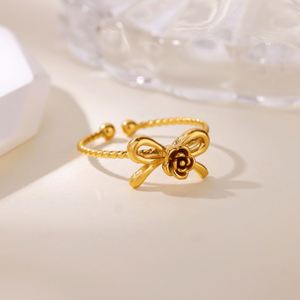 Nouvelle Bague Ouverte Grande Fleur en Acier Inoxydable, Design <span class=keywords><strong>HOpen</strong></span>, Pas Cher, Style Hip Hop, Bagues de Phalange, Bijoux Indiens, Vente en Gros Inde TGJZ4694 - Product Image 3