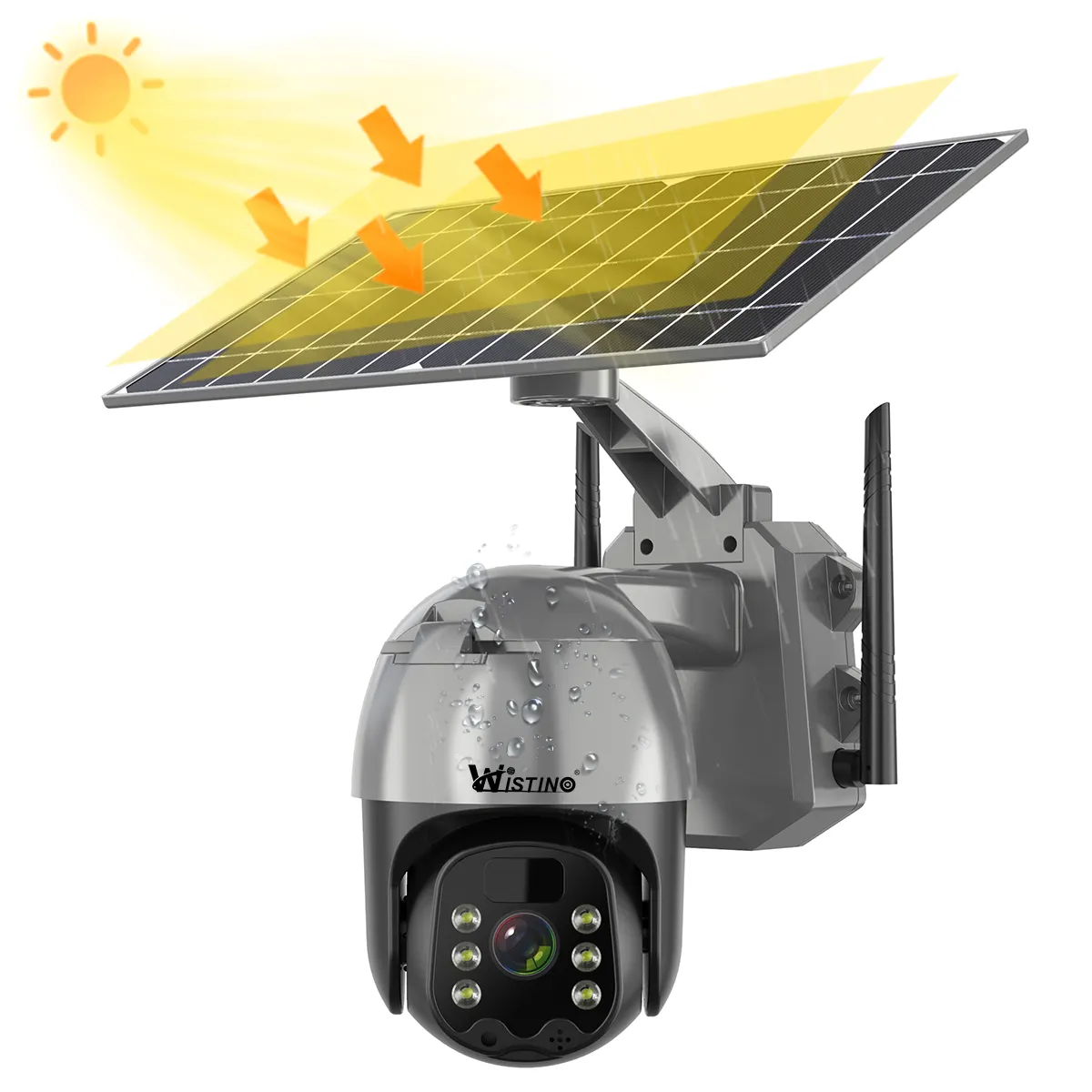 Wistino 4g Wifi Sim Caméra d'énergie solaire Ptz Zoom Solar Cctv Caméra de sécurité extérieure GSM 1080p 4MP PIR Caméra solaire basse consommation