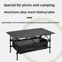 Mesa Plegable de Aleación de Aluminio para Acampar al Aire Libre, Diseño de Rollo de Huevo, Alta Calidad, Multifuncional, Portátil, para Barbacoa, Muebles de Exterior