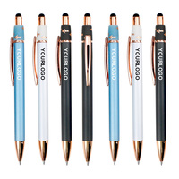 Stylo à bille en métal avec logo personnalisé, multifonctionnel, stylo tactile pour écran de téléphone, stylo à bille créatif avec fonction fidget spinner