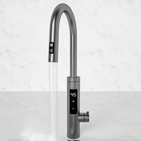 Robinet de cuisine extractible en acier inoxydable à chauffage électrique instantané, mitigeur thermostatique eau chaude et froide, vente en gros