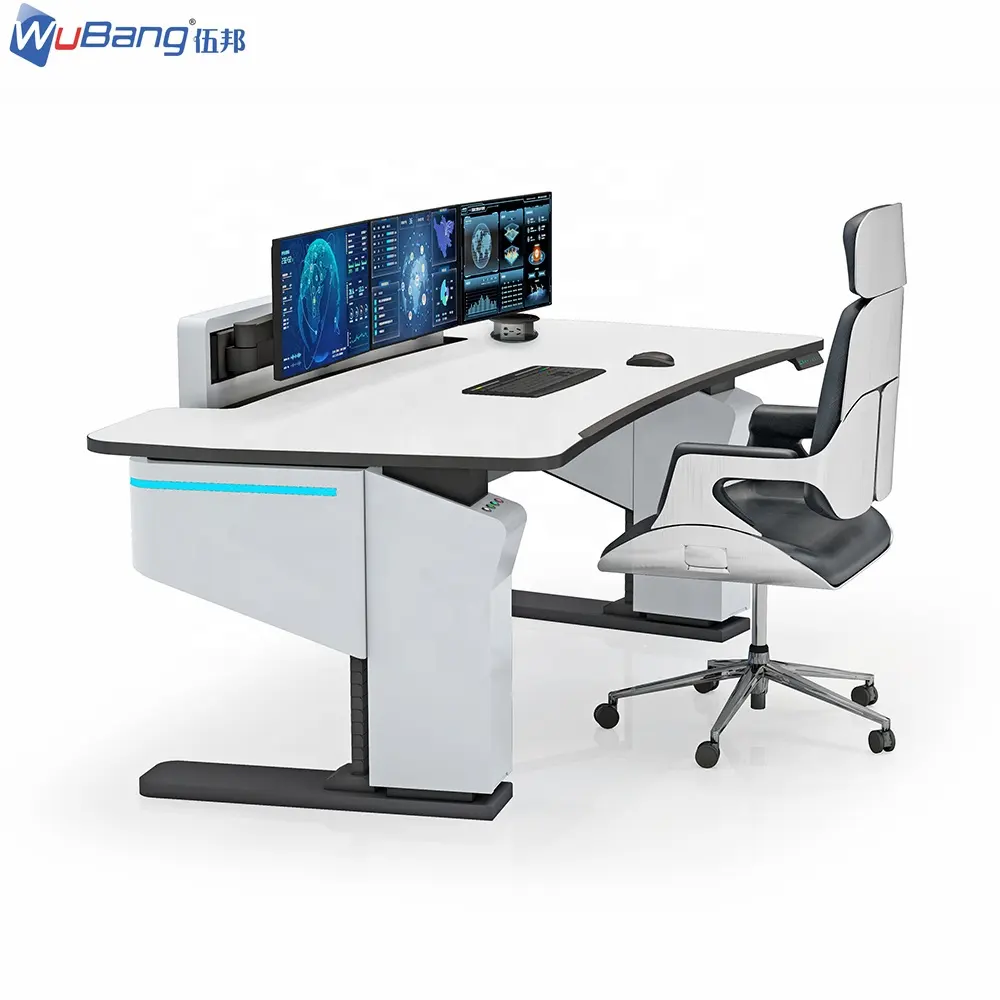 Último Design Automático Up Down Console Segurança Control Room Console Com Cadeira