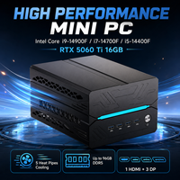 Mini PC de jeu Intel Core I9-14900F RTX 5060 Ti 16 Go de mémoire graphique dédiée DDR5 5600 96 Go SSD PCIe 4.0 WiFi 6E Double LAN Gigabit 3DP