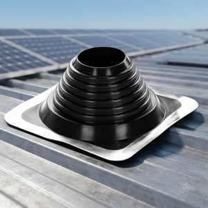 NSPV L07005 Tapajuntas en caoutchouc EPDM et aluminium pour tuyaux de toiture - Noir 3/4" 7 3/4" (95-197mm) Étanchéité électrique - Product Image 1