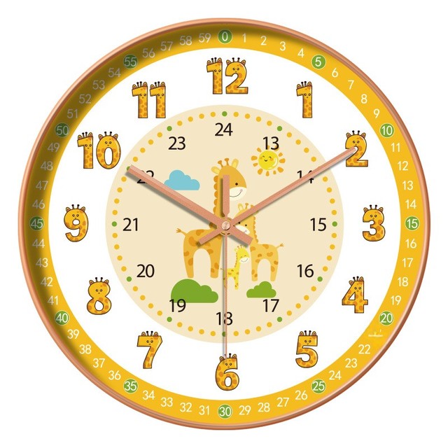 New Children's Digital Wall Clock Still Life Pattern Plastic Battery OperatedChildren's Room Decoration Hanging Clock