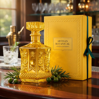 Bouteille de luxe 750 ml en verre super flint, couleur personnalisée, avec boîte d'emballage, vide, pour spiritueux, liqueur, whisky, brandy, vente en gros, usine OEM