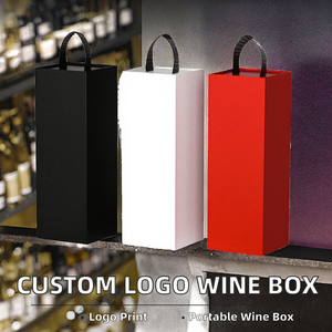 Custom Logo Rigid Single Bottle Wine <b>Box</b> Portable Paperboard Gift Packaging UV Coating Embossing Magnetic Concept Recyclable - Product Image 2