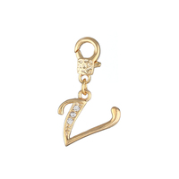 CHINTEN Breloques en alliage de cuivre plaqué or 18 carats de haute qualité pour la fabrication de colliers et bracelets avec initiales et 26 lettres de l'alphabet