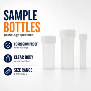 Frasco de plástico para muestras de patología con fijador de tejidos de formalina para la conservación de muestras de tejido - Product Image 1