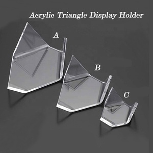 Présentoirs triangulaires en acrylique transparent personnalisés en gros avec 5 packs par lot pour la présentation - Product Image 2