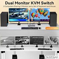 Commutateur Kvm 8K 60HZ USB3.0 double DP pour ordinateurs Macbook 2 partager 1 ensemble souris clavier 2 moniteurs Commutateur Kvm Usb avec télécommande