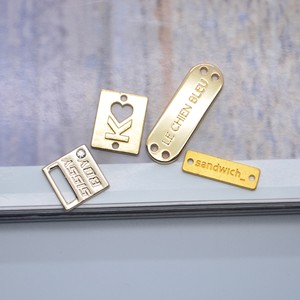 Biểu Tượng Tùy Chỉnh Mạ Vàng Kẽm Hợp Kim Nhãn Cho Thương Hiệu Thời Trang Túi Kim Loại Khắc <span class=keywords><strong>Tag</strong></span> Cho Túi Xách Quần Áo Giày Hàng May Mặc - Product Image 2