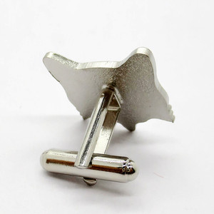 Su misura in metallo argento 3D cartoon gatto per uomo camicie regali di lusso gemelli e spilla distintivo - Product Image 3