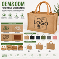 Sac fourre-tout en jute écologique avec logo personnalisé, fermeture éclair, vente en gros, sac d'épicerie en toile de jute naturelle avec poignées rembourrées