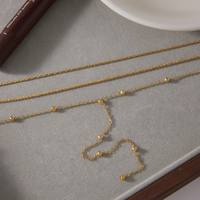 Collier ras du cou triple couche en acier inoxydable plaqué or 18 carats J&D Jewelry pour femme, chaîne minimaliste délicate à perles satellite, cadeau
