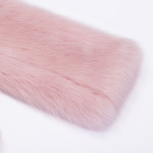 Cappotto <span class=keywords><strong>Trench</strong></span> in Ecopelliccia di Volpe per Ragazze, Stile Dolce ed Ecologico, Fodera in Acrilico, Invernale, Colore Rosa, Motivo a Quadri, Spesso - Product Image 5