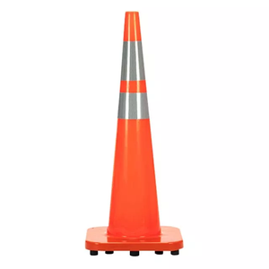36 \ "/900mm Orange PVC trafic cône mince corps route cône avec blanc plastique caoutchouc matériel trafic avertissement produit - Product Image 3
