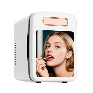 Mirror Cosmetic Refrigerator 4L <b>Mini</b> Fridge Cooling Heating Portable Beauty <b>Cooler</b> For Dorm Car USB Power White Pink Blue Black - Product Image 1