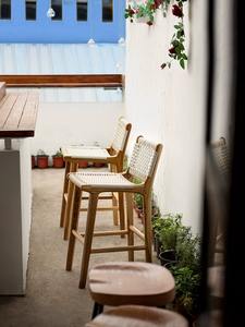 Entrée indonésienne île nordique chez l'habitant <span class=keywords><strong>bar</strong></span> <span class=keywords><strong>en</strong></span> bois massif rotin café haute maison salle à manger chaise <span class=keywords><strong>de</strong></span> <span class=keywords><strong>bar</strong></span> - Product Image 5