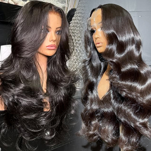 Brazil đầy đủ ren tóc giả tóc con ngườ<span class=keywords><strong>i</strong></span> cho phụ nữ da đen, 360 HD ren phía trước tóc giả tóc con ngườ<span class=keywords><strong>i</strong></span> ren phía trước bán buôn tóc Trinh Nữ - Product Image 3