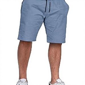 Shorts de sport décontractés pour hommes, tissés, unis, avec cordon de serrage, pour CrossFit, course à pied et entraînements - Product Image 1