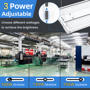 Bán sỉ ETL CE 100W- 320W 3cct & 3Watt cảm biến chuyển động 2ft 4ft tán kho cửa hàng LED hội thảo Bảng điều chỉnh ánh sáng tuyến tính bay cao - Product Image 4