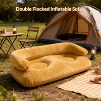 Coussin gonflable en PVC floqué épaissi avec accoudoirs, canapé gonflable pour camping extérieur, canapé paresseux