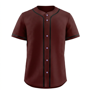 Camiseta de Béisbol Unisex de Manga Corta con Degradado Rosa y Azul, Bloques de Color, Cierre de Botones, 100% Poliéster, Transpirable, Corte Regular, para Adultos - Product Image 4