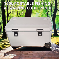 Glacière portable personnalisée de 120L, matériau PP de grande capacité pour le camping en plein air, la pêche et le stockage des aliments