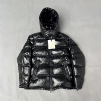Nouvelle veste d'hiver pour homme, noire, imperméable, matelassée, décontractée, grande taille, avec fermeture éclair, en toile, style streetwear, à capuche, avec logo personnalisé de haute qualité