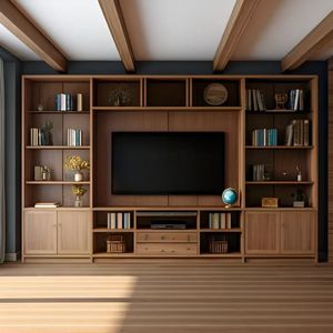 <span class=keywords><strong>Libreria</strong></span> Salvaspazio per Piccoli Soggiorni con Mobile TV Integrato |   Armadio da <span class=keywords><strong>Parete</strong></span> Multifunzionale - Product Image 1