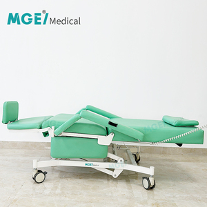 Fauteuil de dialyse électrique à deux moteurs, design inclinable, fonction CPR, roulettes de 4 pouces avec frein pour la donatation de sang et la collecte de sang - Product Image 2
