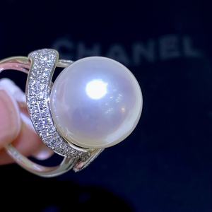 925 Pure Silver Natural Pearl <b>Ring</b> Heavy Duty <b>Thick</b> Commuter Versatile 10-11MM Round Flawless Opening Design - Product Image 3