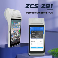 POS-терминал Z91 на Android 11.0 с 5,5-дюймовым сенсорным экраном, Wi-Fi, 4G, GPS, Bluetooth, сканером штрих-кодов и встроенным термопринтером 58 мм