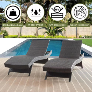 Wholesale Luxury Sun Lounger Adjustable Pe <strong>Rattan</strong> Easy Assembly Outdoor Furniture <strong>Reclining</strong> Tanning Swimming Pool Lounger <strong>Chair</strong> - Product Image 4