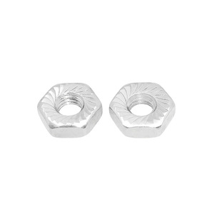Hex Flange Nut M4 Zinc Plated Galvanized Steel Anti Slip Locking Nut With Knurled Surface For Secure <b>Fastening</b> - Product Image 1