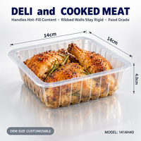 Plateau d'emballage pour volailles sur mesure OEM, large, 16x16x5cm, en plastique PP transparent de qualité alimentaire, pour cuisses et fesses de poulet, format familial