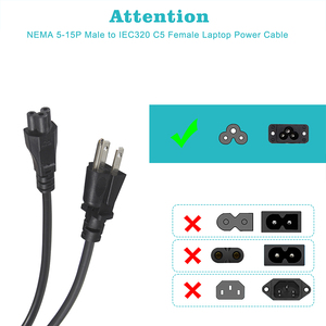 US <strong>Power</strong> C5 <strong>Socket</strong> Splitter Extension <strong>Cord</strong> NEMA 5-15P Cable <strong>Computers</strong> <strong>AC</strong> <strong>Power</strong> Cable Male US Plug Rubber - Product Image 6