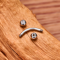 Anneaux de Sourcils en Titane ASTM F136 à Filetage Externe, Labrets, Piercings pour Cartilage d'Oreille, Hélix, Prince Albert, Piercings à Gemmes Colorées, Bijoux de Corps