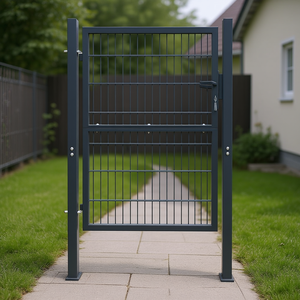 Portail de clôture gris anthracite 41,7x82,7 pouces, à ouverture manuelle, extérieur durable, revêtement poudré, design minimaliste - Product Image 2