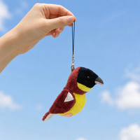 Porte-clés en peluche personnalisé par le fabricant, motif oiseaux mignons, jouet en peluche doux, breloque de sac, accessoire cadeau