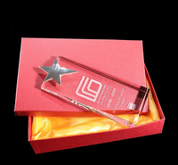 Trophée du prix de la plaque de verre en forme d'étoile de MH-JB0075 K9 Crystal Star Trophy