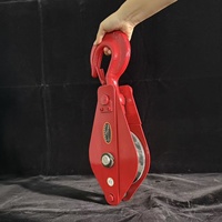 Bloque de polea de anillo de elevación de tres ruedas de alta calidad, arranque de polea Triple y aparejo, bloque de cuerda, eslingas de elevación, accesorios de cableado