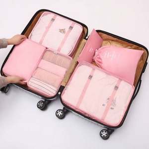 Organiseur de valise pliable avec logo personnalisé, ensembles de cubes de compression pour l'emballage, sac de rangement pour bagages de voyage - Product Image 1