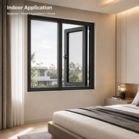 Ventanas y Puertas Abatibles de Doble Acristalamiento, Modernas, de Aleación de Aluminio, Anti-Impacto e Insonorizadas, con Certificación NFRC