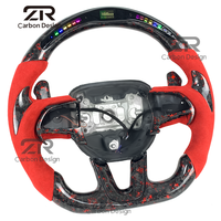 Volant en fibre de carbone forgé LED RPM pour Dodge Challenger Charger Hellcat Durango Jeep Cherokee SRT Scat Pack Super Bee RT