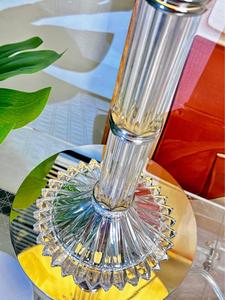 Lámpara de Mesa de Dormitorio de Lujo Italiana, Eléctrica, Pantalla de Tela Blanca, Forma de Cono, Cristal Transparente Baccarat para Eventos de Hotel y Dormitorios - Product Image 2